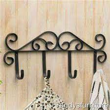 Iron Scroll Wall Hook Coat Hat Rack With 4 Hooks Wrought Iron Decor Wrought Iron Design Iron Decor