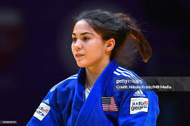 Mariah Holguin of USA reacts in Women's -57 kg during the World Judo...  News Photo