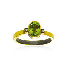Buy malabar gold & diamonds 24k (999) goddess lakshmi 2 gm yellow gold coin online at low price in india on amazon.in. Oval Peridot And Diamond Ring 24k Yellow Gold Plated Long Island Jewelers Fortunoff Jewel Fortunoff Fine Jewelry