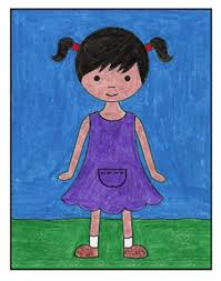 I can draw too, yet i wanted to post something done by him. How To Draw A Girl In A Dress Art Projects For Kids
