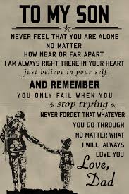 Cv130 Soldier Poster To My Son Free Shipping From 2 Items Soulwarriors Father Son Quotes Soldier Quotes Father Quotes