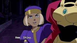 I decided to watch my favorite episode of Justice League Unlimited so  here's a screen capture of DC Comics Morgaine le Fey and her son Mordred. I  remember having this episode saved
