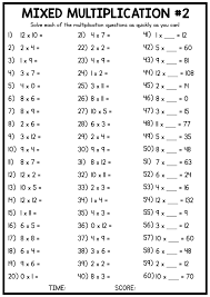 Mixed Multiplication Times Table Worksheets 4 Free Worksheets Printable Math Worksheets Multiplication Worksheets Math Fact Worksheets