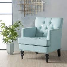 Christopher Knight Home 300098 Malone Arm Chair Light Blue Accent Chairs Noble House Club Chairs
