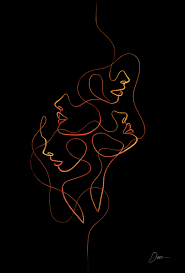 Abstract Faces With One Line Abstract Line Art Minimalist Art Outline Art