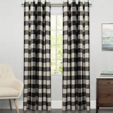 Black And White Buffalo Check Curtains 96 Inches Courtyard Grommet Plaid Window Curtain Single Panel 84 X53 Walmart Com Farmhouse Style Curtains Plaid Living Room Curtains Living Room