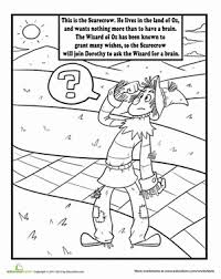 Dorothy and toto portrait with this pdf you can relax coloring while having fun and you can even hang the result of your hard work to your wall! Wizard Of Oz The Scarecrow Worksheet Education Com