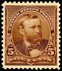 Image Of First Grant U S Postage Stamp Issued In 1890 Brown Five Cents Rare Stamps Postage Stamps Usa Stamp Collecting