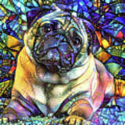 Pug watercolor painting animal art pug painting pug | etsy. Psychedelic Pug Dog Art Fleece Blanket For Sale By Peggy Collins