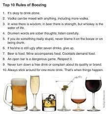 Top 10 Rules Of Boozing Booze Alcohol Wine