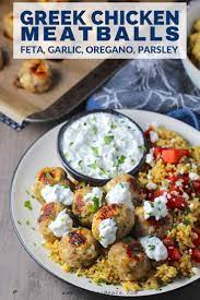 Ground Chicken Greek Meatballs Talking Meals Recipe Ground Chicken Baked Greek Chicken Ground Chicken Recipes