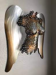 Abstract Metal Wall Art Sculpture Contemporary Metal Art Angel Etsy Abstract Metal Wall Art Wall Sculpture Art Metal Art