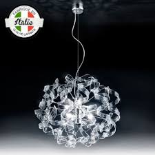 Luminaire suspendu style industriel ; Suspension Astre 6 Lumieres Cristal Luminaire Design