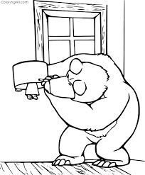 Free samples are available for downloads and high quality print. Bear Holds A Stool Coloring Page Coloringall