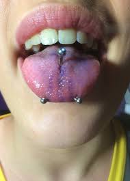 This site might help you. Girl Showing Her Tongue Piercing And Snake Eyes Piercing