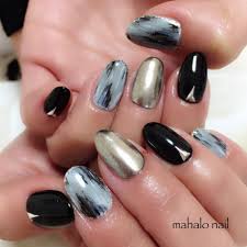 秋 冬 ハンド ワンカラー グレー mahalo nailのネイルデザイン no 1888427 ネイルブック ネイル ネイルデザイン ブラック ジェルネイル