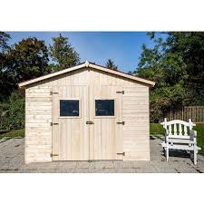 abri en panneaux de bois 16 mm surface utile 7 62 m double porte sans plancher abri de jardin jardins en bois abri de jardin bois