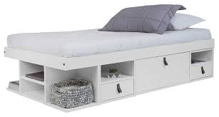 Curbside pickup · savings spotlights · everyday low prices In Stock Memomad Bali Storage Platform Bed Twin Size Off White Contemporary Platform Beds By Memomad Houzz
