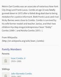 Diddy's father Melvin Combs was an associate of 1969s/70s Harlem Kingpin  Frank Lucas, the man depicted by Denzel Washington in the movie American  Gangster. Thoughts? 🚨💭 #MobTies