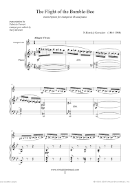 Rimsky Korsakov The Flight Of The Bumblebee Sheet Music For Trumpet And Piano Sheet Music Clarinet Sheet Music Trombone Sheet Music