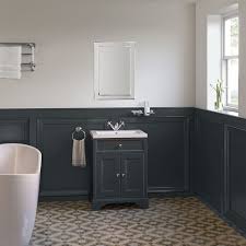 The cabinet has a traditional appearance with four drawers, two false drawers, and two. 600mm Loxley Charcoal Vanity Unit Floor Standing Double Basin Vanity Unit Vanity Units Gray Double Vanity