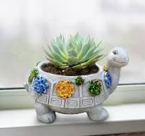 Duiaynke Maceta De Tortuga Creativa De Resina De Mesa Para Césped, Regalo,  Estantería, Decoración Del Hogar (marrón