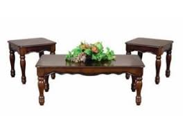 There is an end table and coffee table. Cherry Finish 3 Piece Coffee And End Tables Set Unclaimed Freight Furniture Pa Nj