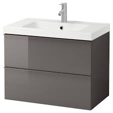 I had a specific one in mind until he said that. Godmorgon Odensvik Bathroom Vanity High Gloss Gray Dalskar Faucet Ikea