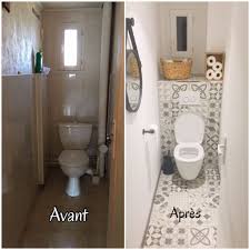 Renovation Toilettes Carreaux De Ciment Idee Deco Toilettes Toilettes Relooking Wc