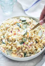 Cucumber And Egg Macaroni Salad Recipe Macaroni Salad Creamy Macaroni Salad Cucumber Recipes Salad