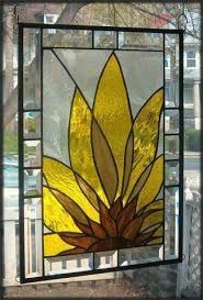 Abstract Sunflower Stained Glass Window Panel Signed And Dated Ebay Faux Stained Glass Stained Glass Windows Stained Glass Flowers