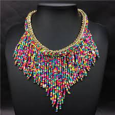Suenos Compartidos Accesorios Artesanales Beaded Statement Necklace Bohemian Necklace Beaded Necklace