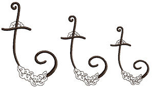 Hand drawn alphabet, ethnic mehndi (henna) style. Mehndi Style Font Letter T