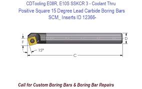 E08e E10s Sskcr 3 Boring Bars Carbide Positive Square 15 Degree Lead Coolant Thru Scm_ Inserts Id 12366
