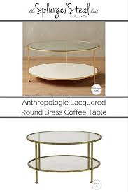 For more information on the materials and techniques of this piece, click here. Anthropologie Lacquered Brass Round Coffee Table Arie Co