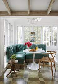The dining area has a white wooden shiplap ceiling hanging a small chandelier over the dark wood dining table surrounded by light gray cushioned dining chairs. 85 Best Dining Room Decorating Ideas Country Dining Room Decor