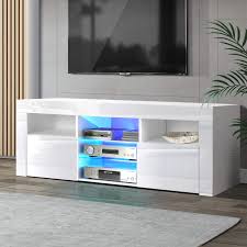 Keep cables out of sight and your big screen in prime viewing position with our selection of tv units, brackets and stands. Artiss Entertainment Unit Rgb Led Tv Cabinet 145cm Length Wooden Tv Stand White Amazon Com Au Electronics