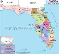 It was split from area code 904 in 1996. Florida Area Codes Map Of Florida Area Codes
