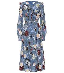 Georgeanna Floral Silk Midi Dress Erdem Silk Midi Dress Silk Floral Dress Fashion