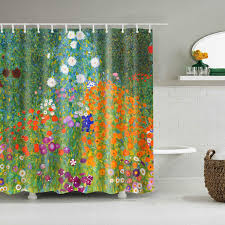 Sears carries bathroom curtains in styles and colors that fit any bath decor. Invin Art Bathroom Shower Curtain Set With Hooks Flower Garden By Gustav Klimt Home Art Paintings Pictures For Bathroom Buy Online In Dominica At Dominica Desertcart Com Productid 103743803