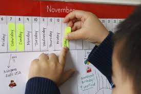 Linear Calendar For Kids Planting Peas Kids Calendar Teaching Advice Speech And Language