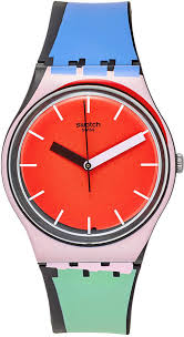 Swatch Unisex Swiss Sport Mixer Multi Color Silicone Strap Watch 34mm Gb286 Unisex Watches Swatch Unisex