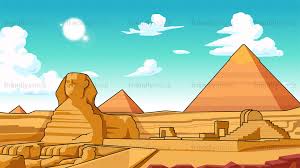 Pyramids And Sphinx Of Giza Background Cartoon Vector Clipart Friendlystock Egyptian Gods Background Giza
