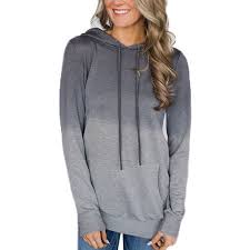 womens hoodies hooded sweatshirt ladies gradual pullover casual top