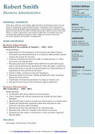 Business Administrator Resume Samples Qwikresume