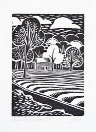 House By The Woods Print Etsy In 2021 Linocut Prints Woodcuts Prints Art Folder