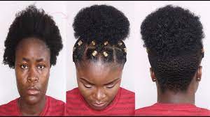 4c Natural Hair Spiced Up High Puff Protective Criss Cross Rubberband High Puff Style Tutorial Youtube Natural Hair Styles 4c Natural Hair Olive Oil Hair