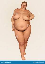 Ejemplo 3d De Una Mujer Gorda Desnuda Stock de ilustración 