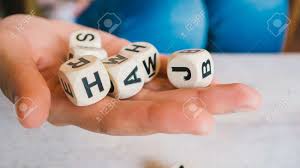Alphabet dice games you can play: Random Alphabet Dice Toy On Hand Stock Photo Picture And Royalty Free Image Image 59218943