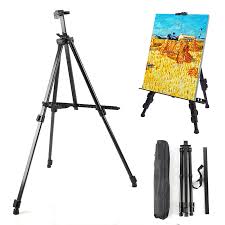 Us 24 89 Easel Stand Artist Easels For Display Aluminum Metal Tripod Field Easel With Bag For Table Top Floor Flip Charts Black Art In Easels